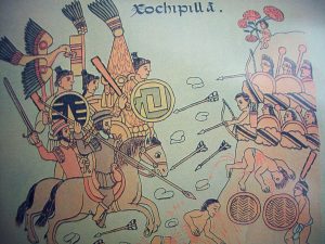 Batalla de Xochipila, entre los caxcanes y tlaxaltecos, Lienzo de Tlaxcala, 1552
